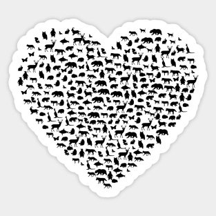 I Love Animals (Heart) Sticker